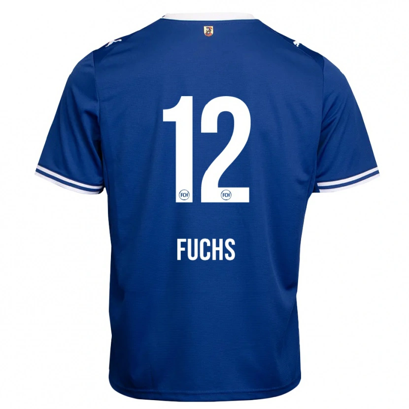 Danxen Bambino Maglia Celine Fuchs #12 Blu Reale Bianco Kit Gara Away 2026/27 Maglietta