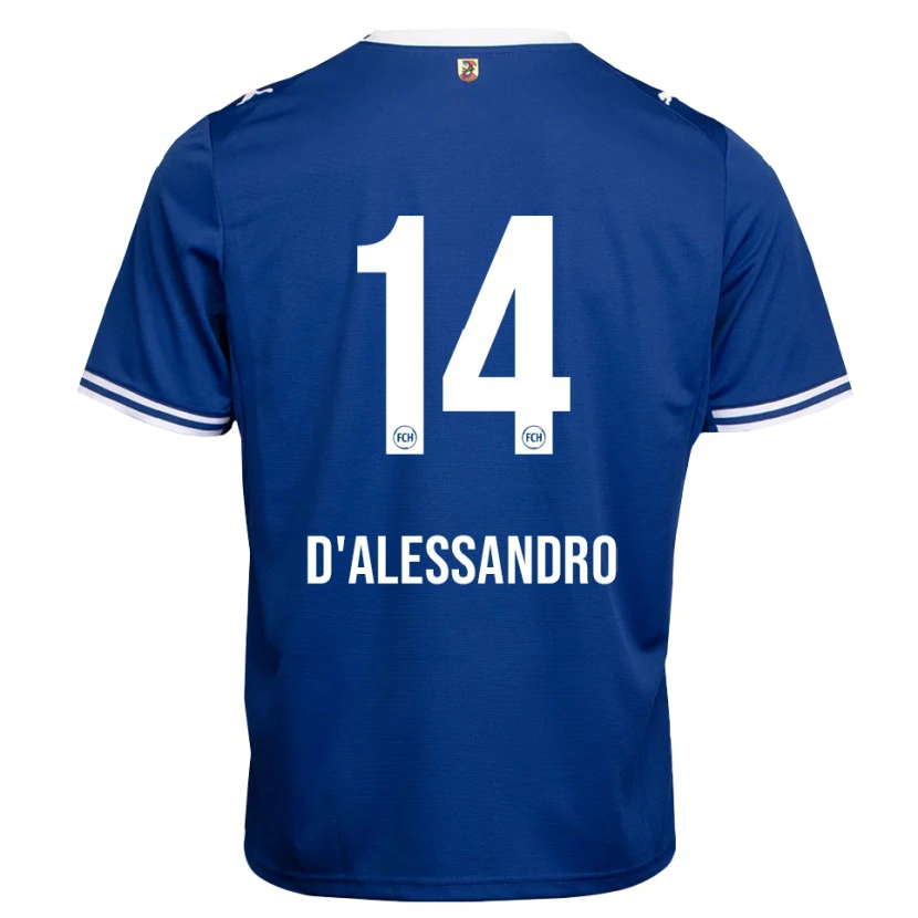 Danxen Bambino Maglia Aldo D'alessandro #14 Blu Reale Bianco Kit Gara Away 2026/27 Maglietta