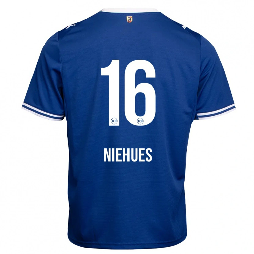 Danxen Bambino Maglia Julian Niehues #16 Blu Reale Bianco Kit Gara Away 2026/27 Maglietta