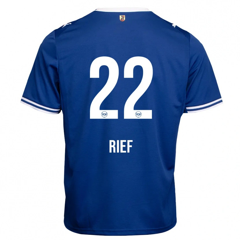 Danxen Bambino Maglia Eugen Rief #22 Blu Reale Bianco Kit Gara Away 2026/27 Maglietta