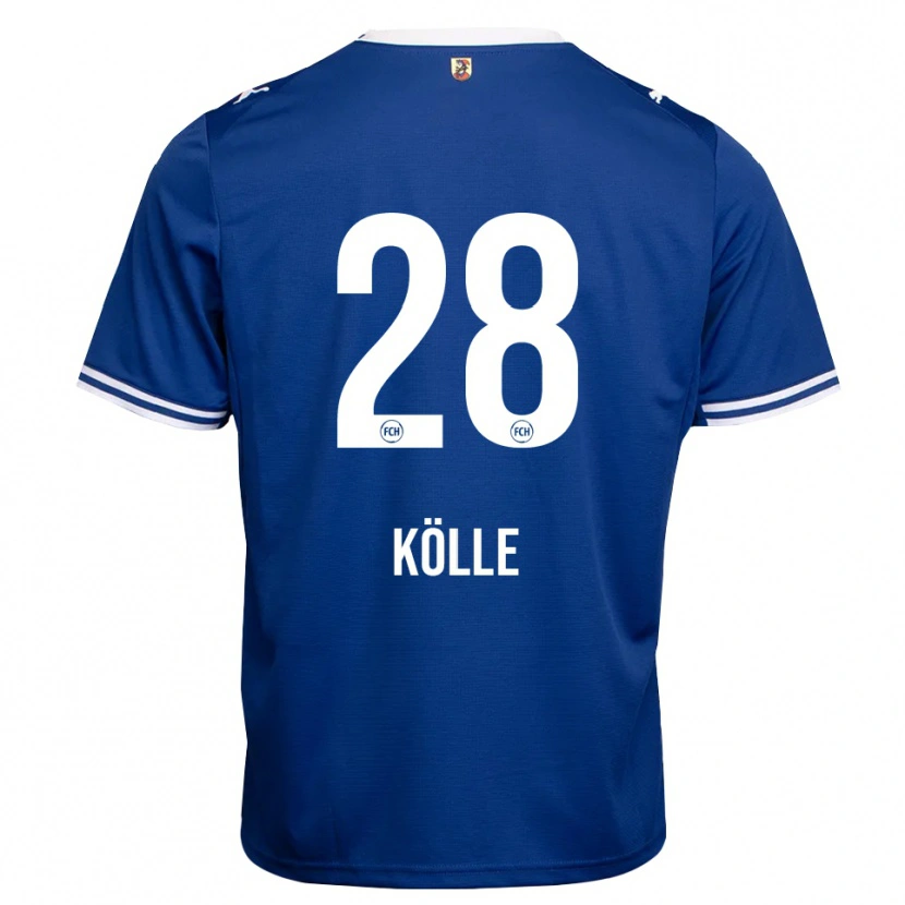 Danxen Bambino Maglia Adam Kölle #28 Blu Reale Bianco Kit Gara Away 2026/27 Maglietta