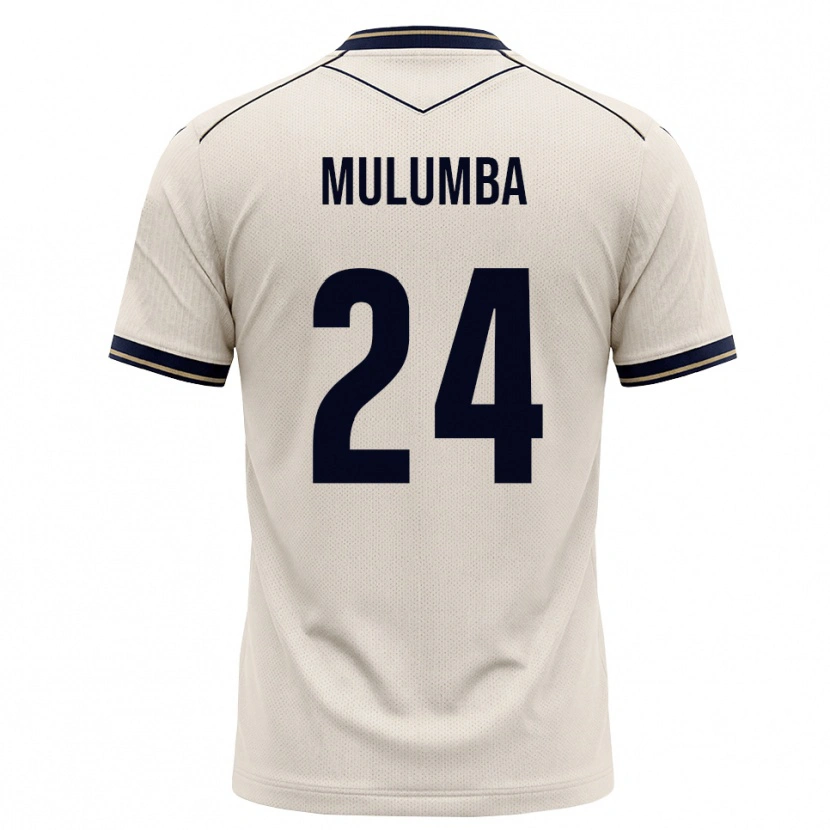 Danxen Bambino Maglia David Mulumba #24 Bianco Avorio Blu Inchiostro Kit Gara Away 2026/27 Maglietta