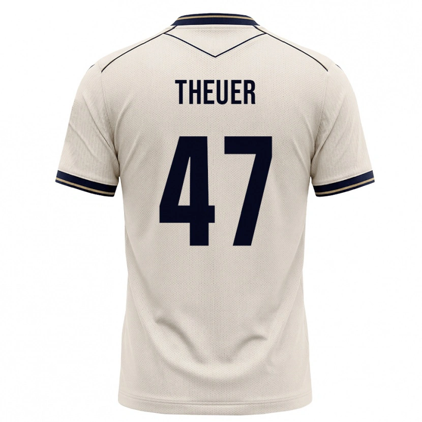 Danxen Bambino Maglia Maximilian Theuer #47 Bianco Avorio Blu Inchiostro Kit Gara Away 2026/27 Maglietta
