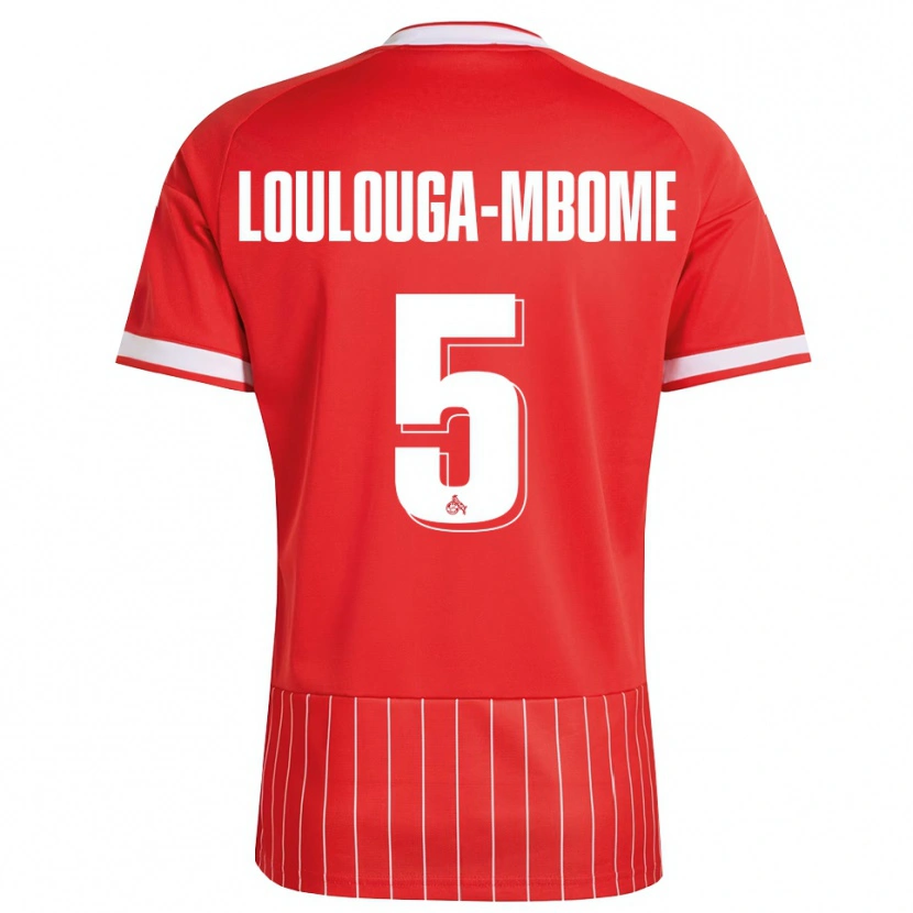 Danxen Bambino Maglia Pascal Loulouga-Mbome #5 Rosso Bianco Verde Kit Gara Away 2026/27 Maglietta