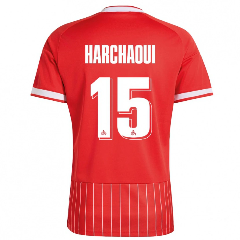 Danxen Bambino Maglia Fayssal Harchaoui #15 Rosso Bianco Verde Kit Gara Away 2026/27 Maglietta