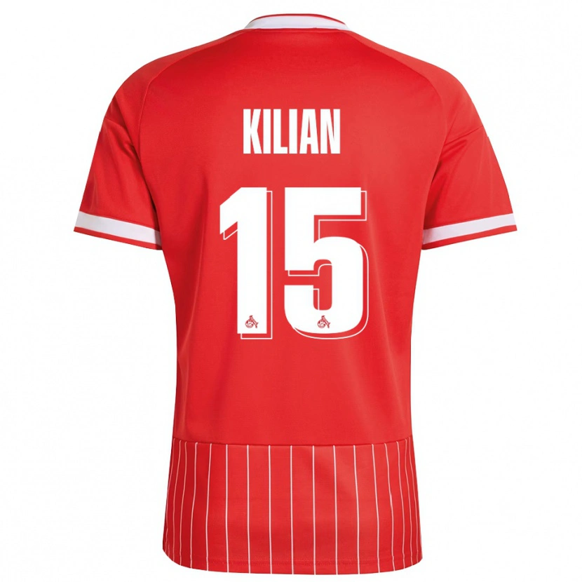 Danxen Bambino Maglia Luca Kilian #15 Rosso Bianco Verde Kit Gara Away 2026/27 Maglietta
