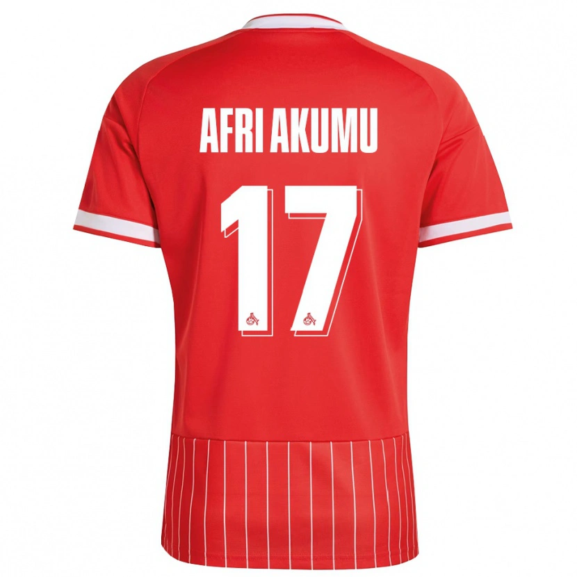 Danxen Bambino Maglia Maik Afri Akumu #17 Rosso Bianco Verde Kit Gara Away 2026/27 Maglietta