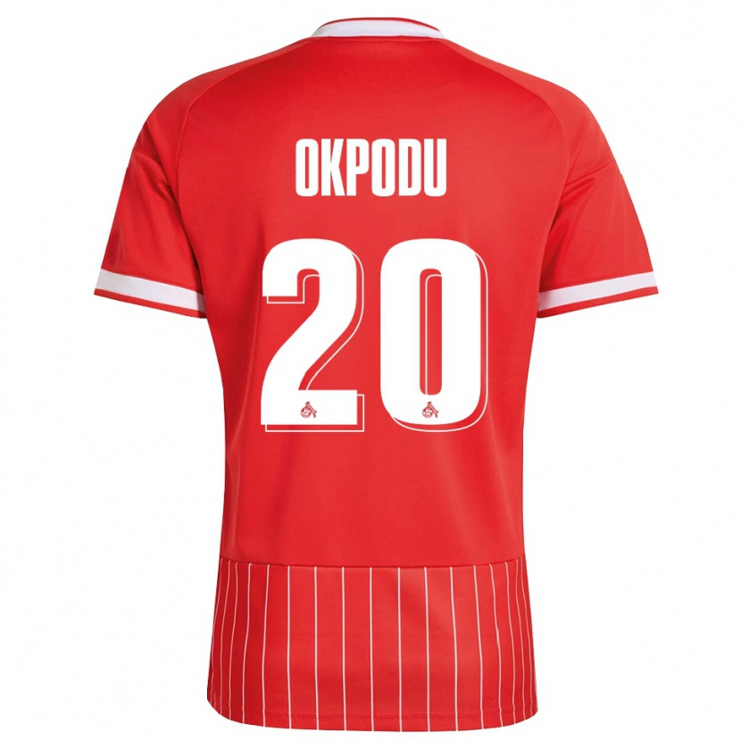 Danxen Bambino Maglia David Okpodu #20 Rosso Bianco Verde Kit Gara Away 2026/27 Maglietta