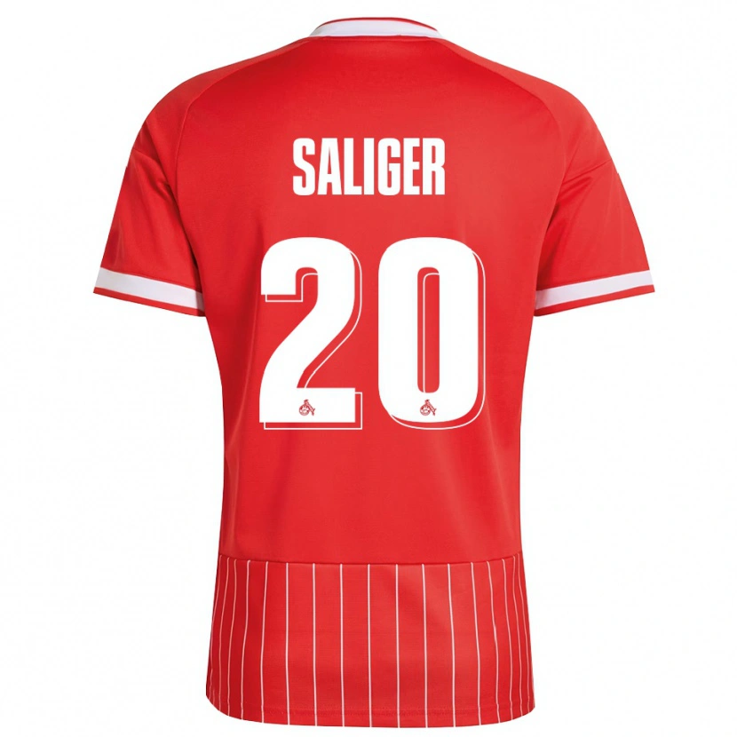 Danxen Bambino Maglia Jonas Saliger #20 Rosso Bianco Verde Kit Gara Away 2026/27 Maglietta