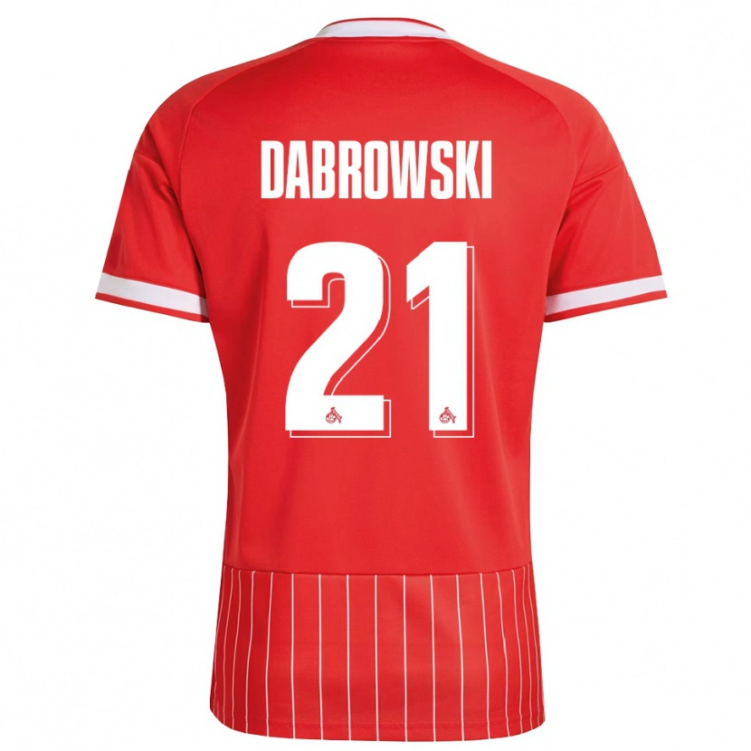 Danxen Bambino Maglia Luc Dabrowski #21 Rosso Bianco Verde Kit Gara Away 2026/27 Maglietta