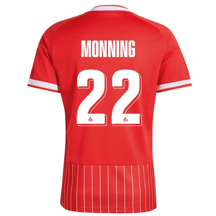 Danxen Bambino Maglia Marlon Monning #22 Rosso Bianco Verde Kit Gara Away 2026/27 Maglietta