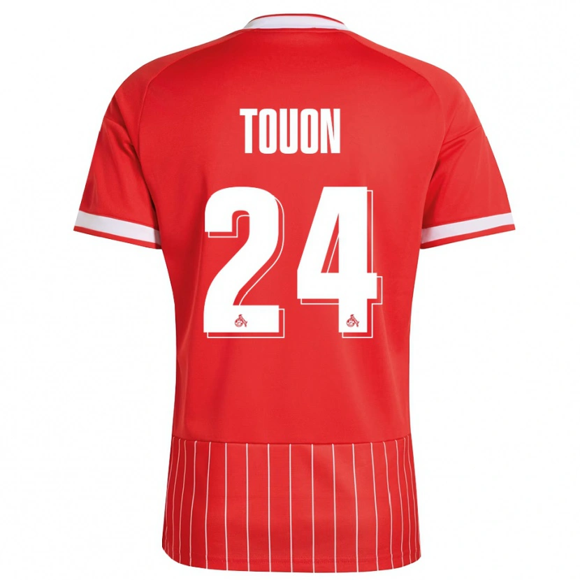 Danxen Bambino Maglia Ella Touon #24 Rosso Bianco Verde Kit Gara Away 2026/27 Maglietta