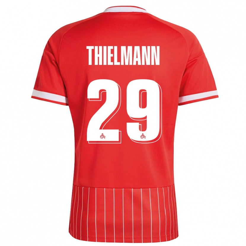 Danxen Bambino Maglia Jan Thielmann #29 Rosso Bianco Verde Kit Gara Away 2026/27 Maglietta