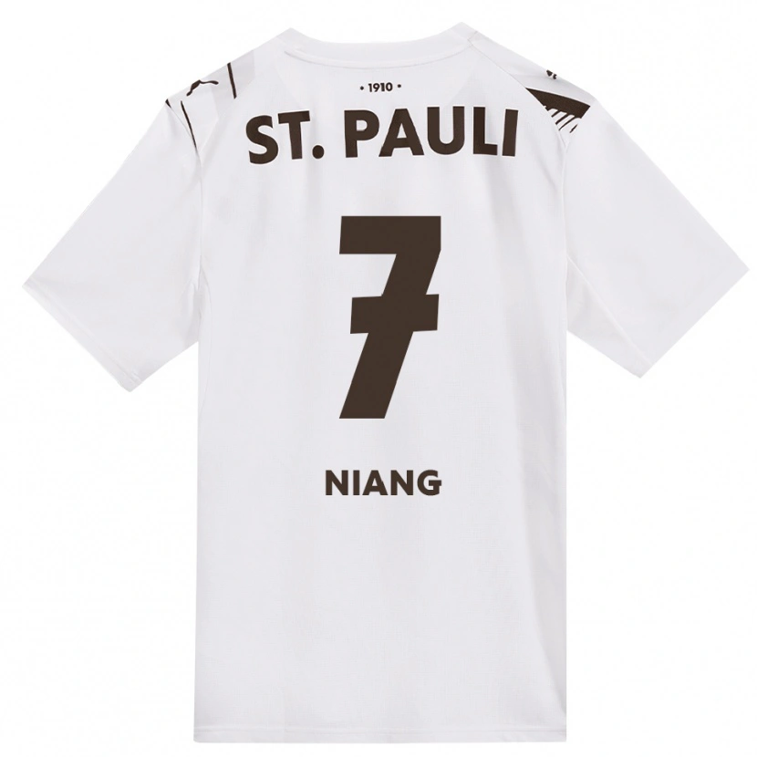 Danxen Bambino Maglia Youssoupha Niang #7 Caffè Bianco Rosso Kit Gara Away 2026/27 Maglietta