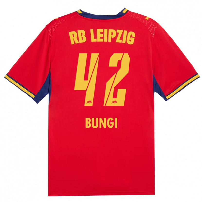 Danxen Bambino Maglia Joyeux Masanka Bungi #42 Rosso Giallo Blu Reale Kit Gara Away 2026/27 Maglietta