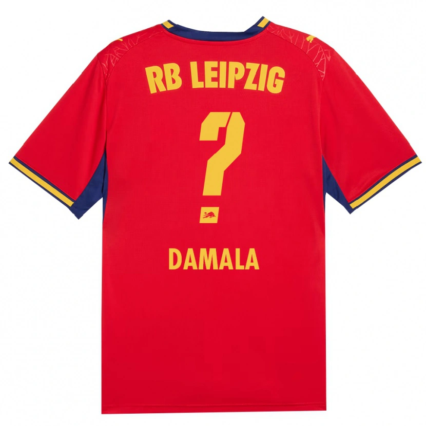 Danxen Bambino Maglia Bilal Damala #0 Rosso Giallo Blu Reale Kit Gara Away 2026/27 Maglietta