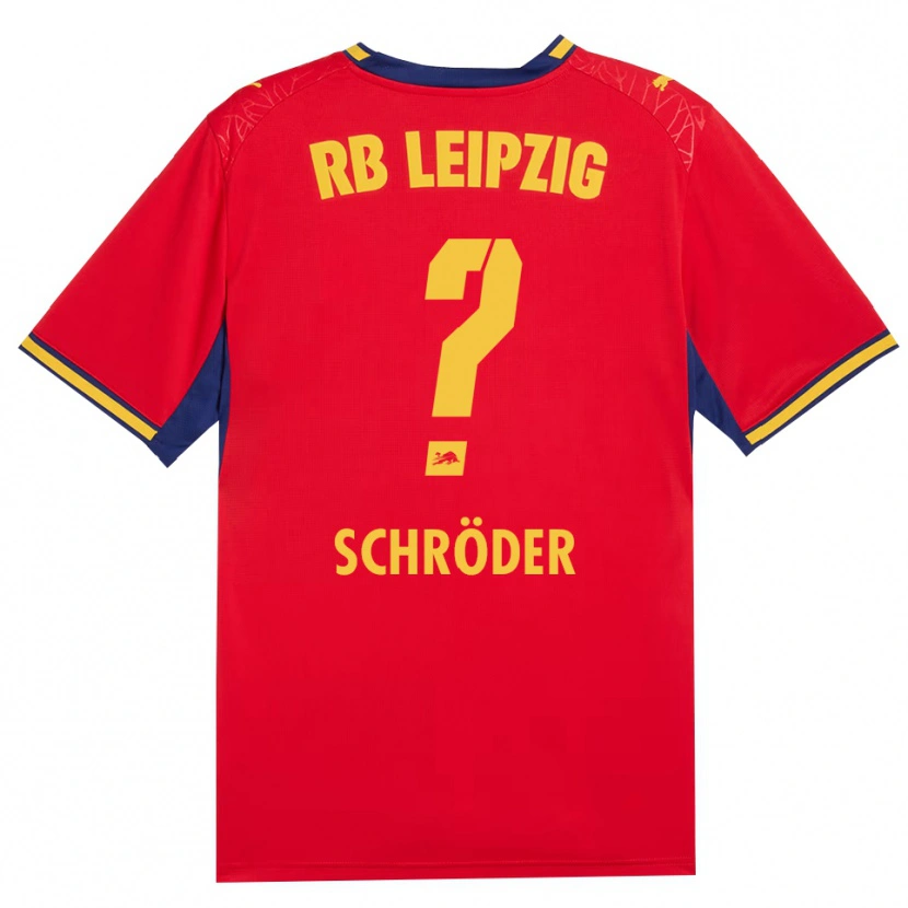 Danxen Bambino Maglia Levin Schröder #0 Rosso Giallo Blu Reale Kit Gara Away 2026/27 Maglietta