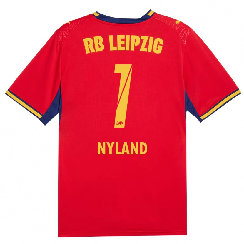 Danxen Bambino Maglia Ørjan Nyland #1 Rosso Giallo Blu Reale Kit Gara Away 2026/27 Maglietta