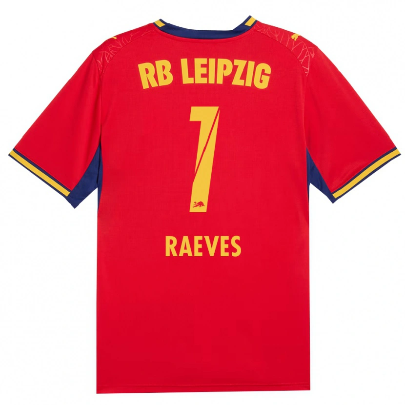 Danxen Bambino Maglia Dries Raeves #1 Rosso Giallo Blu Reale Kit Gara Away 2026/27 Maglietta