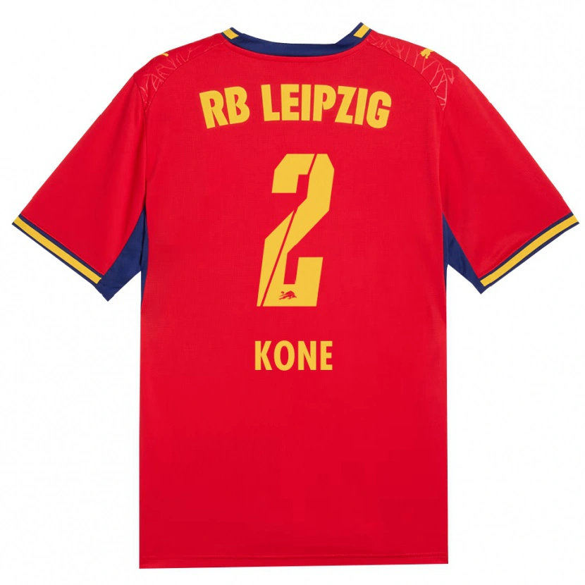 Danxen Bambino Maglia Abdoul Koné #2 Rosso Giallo Blu Reale Kit Gara Away 2026/27 Maglietta