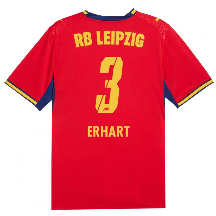 Danxen Bambino Maglia Karl Erhart #3 Rosso Giallo Blu Reale Kit Gara Away 2026/27 Maglietta