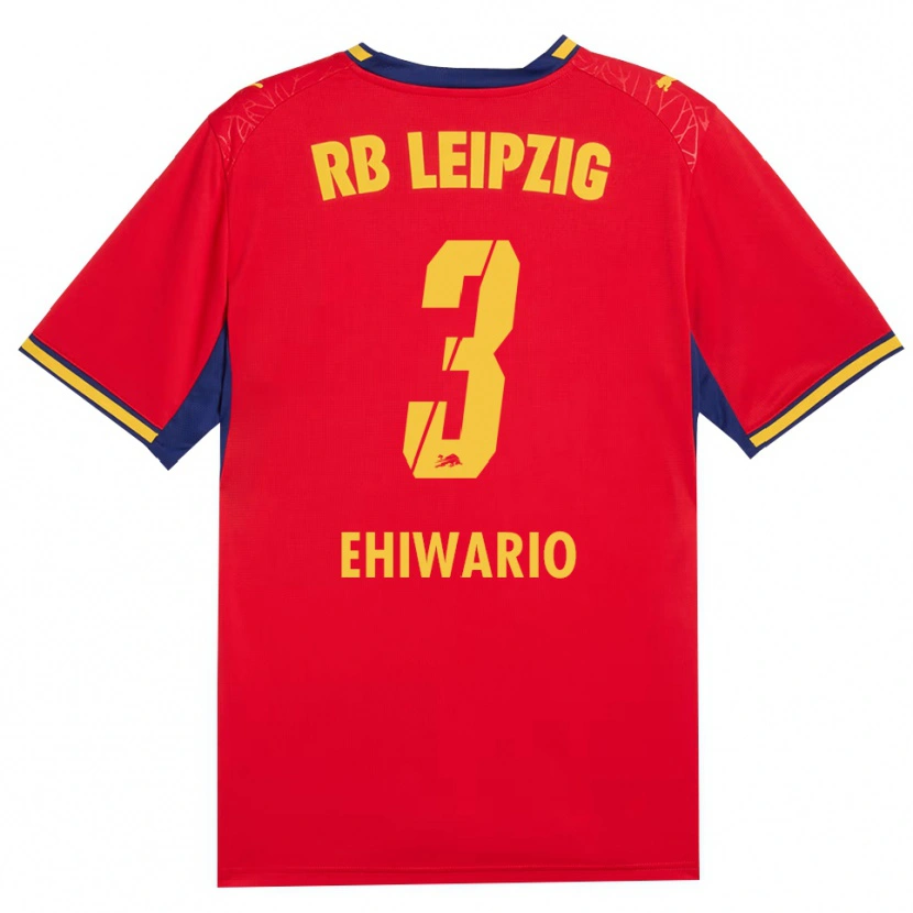 Danxen Bambino Maglia Nwabueze Ehiwario #3 Rosso Giallo Blu Reale Kit Gara Away 2026/27 Maglietta