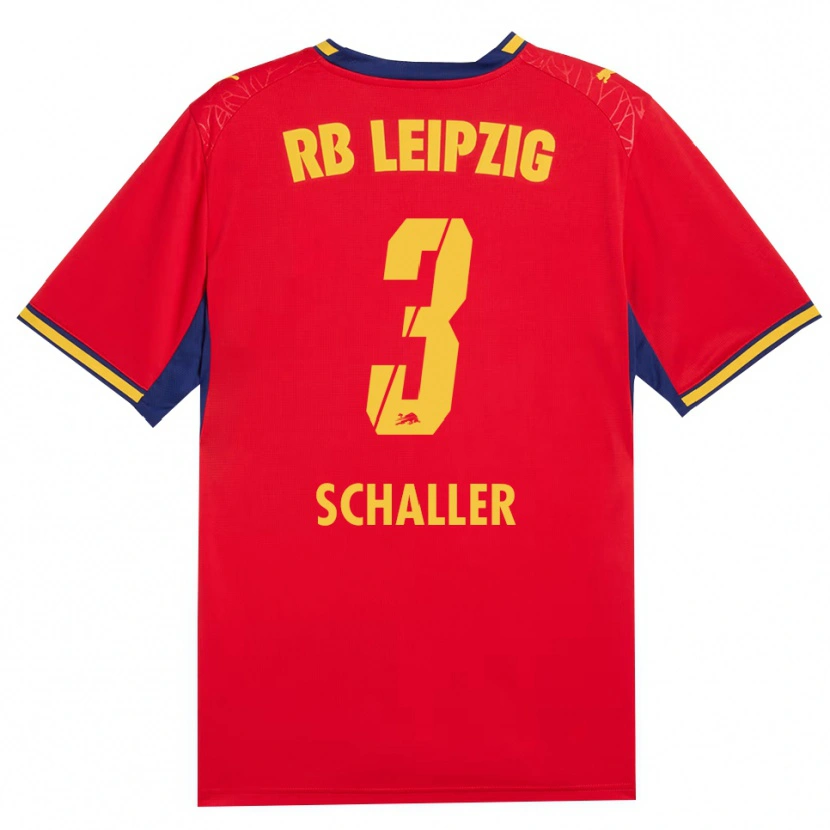 Danxen Bambino Maglia Josefine Schaller #3 Rosso Giallo Blu Reale Kit Gara Away 2026/27 Maglietta