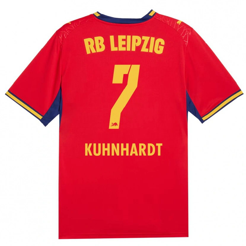 Danxen Bambino Maglia Paul Kühnhardt #7 Rosso Giallo Blu Reale Kit Gara Away 2026/27 Maglietta