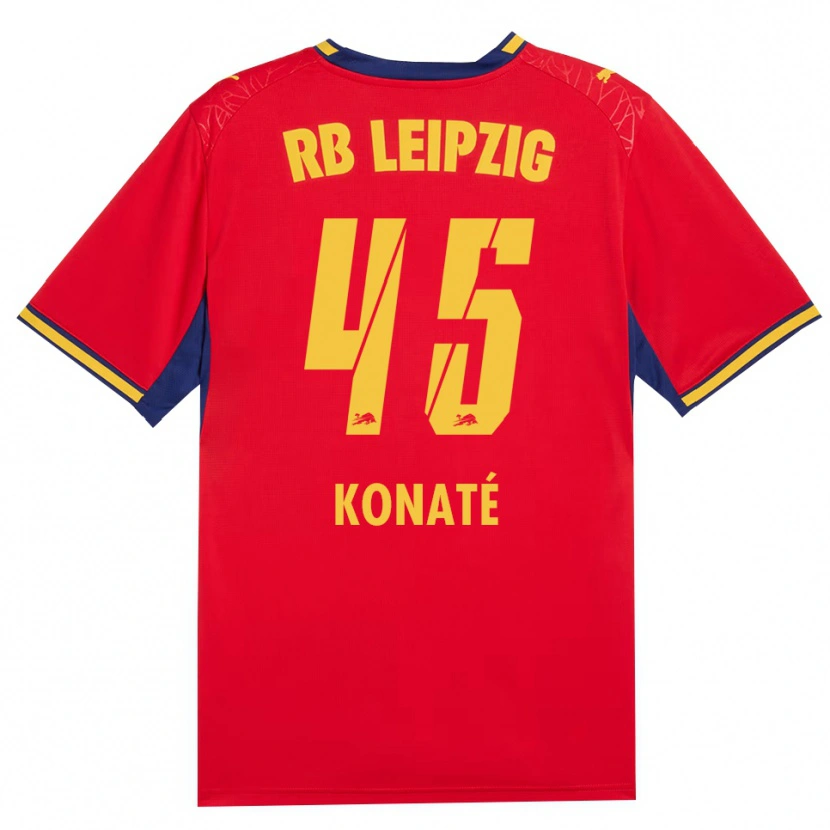 Danxen Bambino Maglia Samba Konaté #45 Rosso Giallo Blu Reale Kit Gara Away 2026/27 Maglietta
