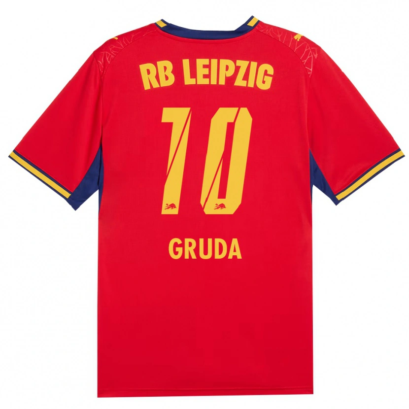 Danxen Bambino Maglia Brajan Gruda #10 Rosso Giallo Blu Reale Kit Gara Away 2026/27 Maglietta