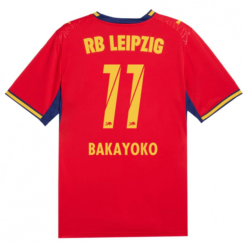 Danxen Bambino Maglia Johan Bakayoko #11 Rosso Giallo Blu Reale Kit Gara Away 2026/27 Maglietta