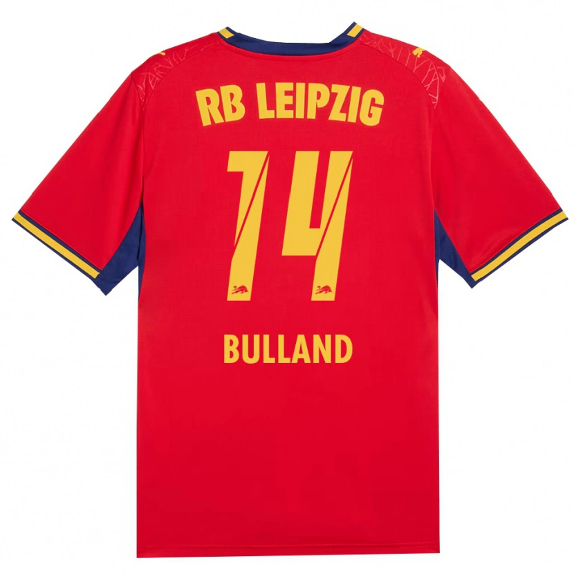 Danxen Bambino Maglia Anton Bulland #14 Rosso Giallo Blu Reale Kit Gara Away 2026/27 Maglietta