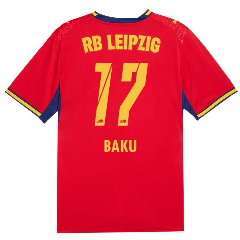 Danxen Bambino Maglia Ridle Baku #17 Rosso Giallo Blu Reale Kit Gara Away 2026/27 Maglietta