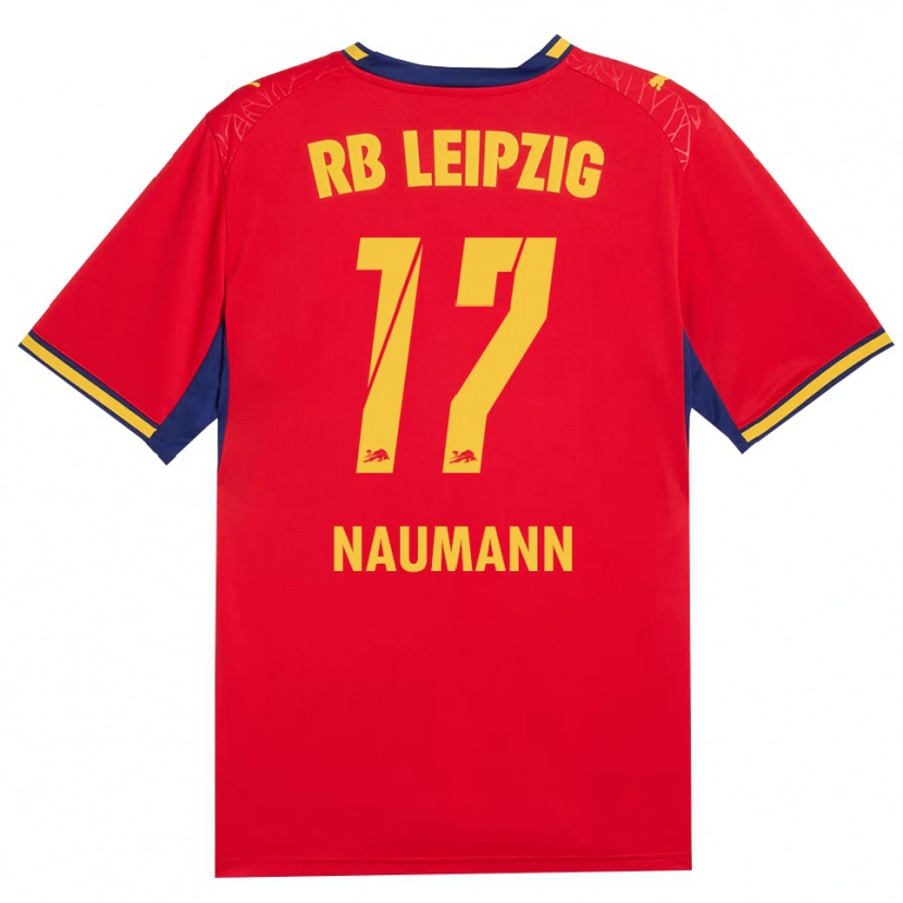 Danxen Bambino Maglia Carlos Naumann #17 Rosso Giallo Blu Reale Kit Gara Away 2026/27 Maglietta
