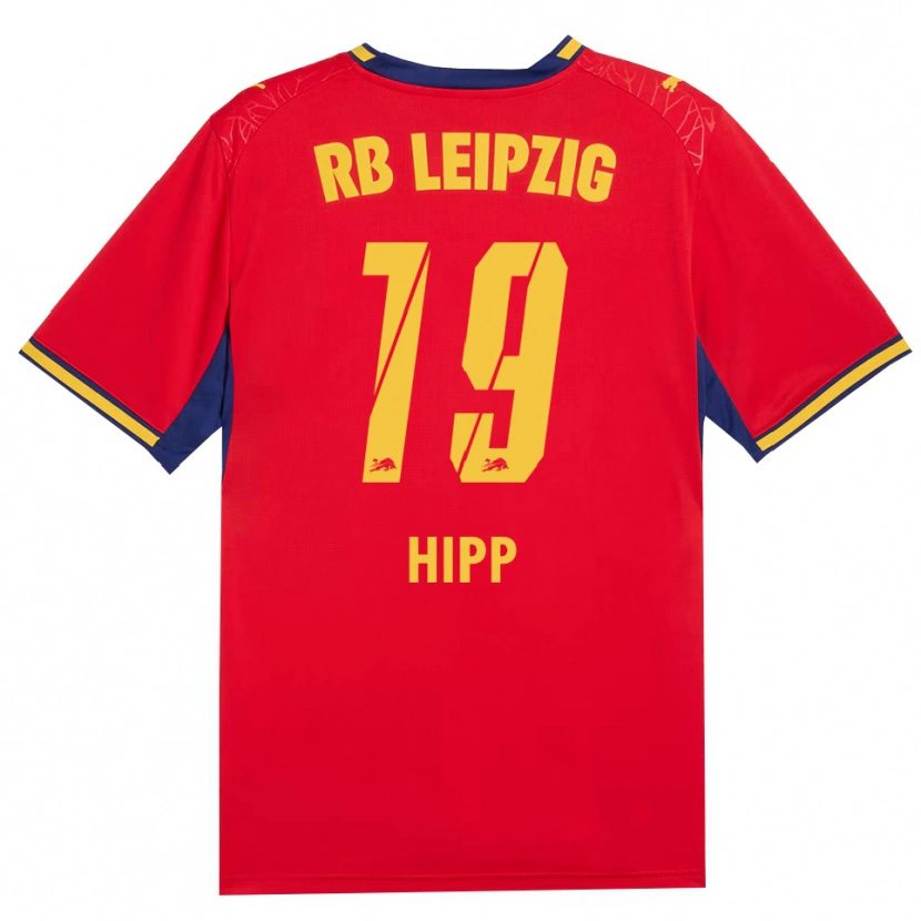 Danxen Bambino Maglia Jenny Hipp #19 Rosso Giallo Blu Reale Kit Gara Away 2026/27 Maglietta