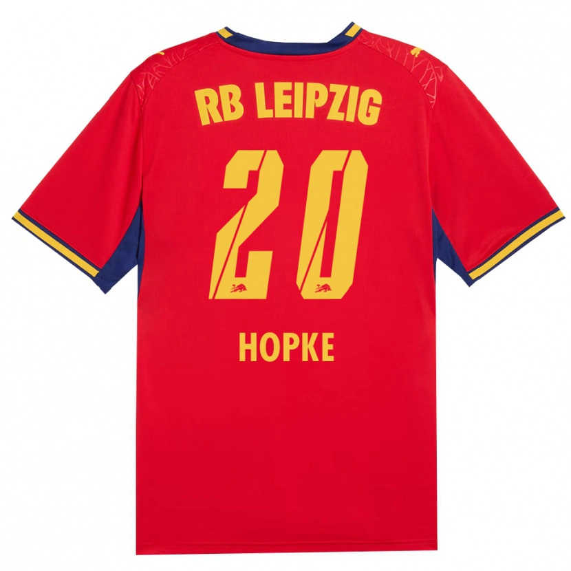 Danxen Bambino Maglia Hannes Hopke #20 Rosso Giallo Blu Reale Kit Gara Away 2026/27 Maglietta