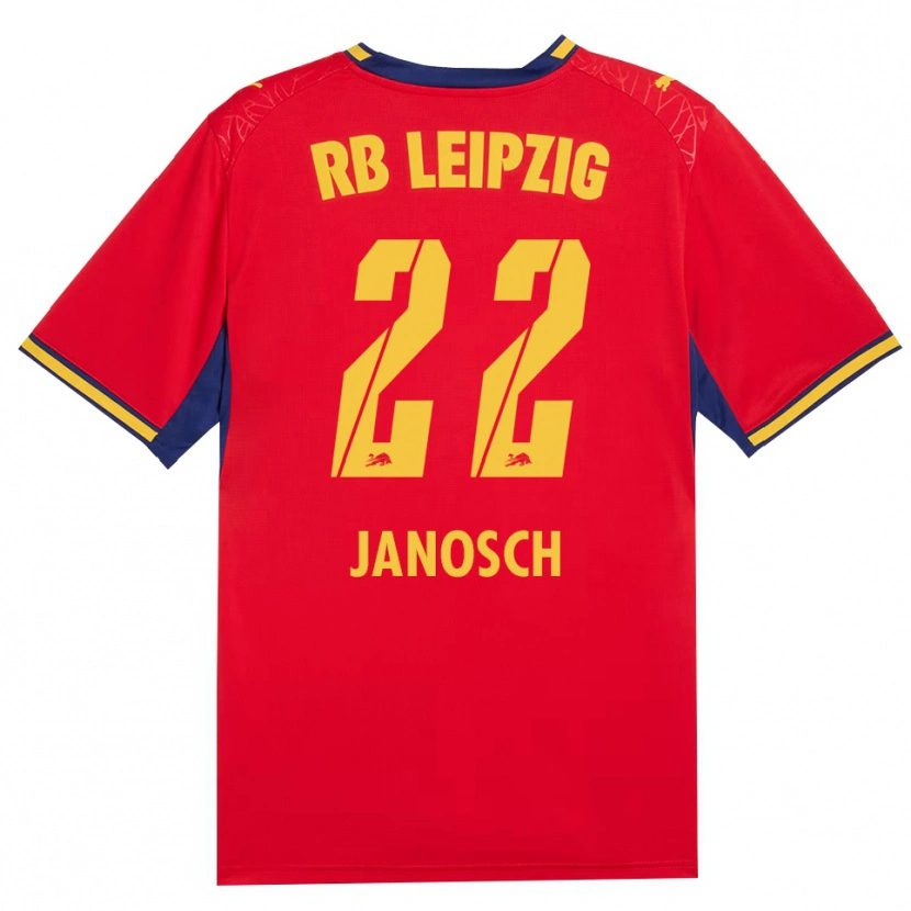 Danxen Bambino Maglia Luca Janosch #22 Rosso Giallo Blu Reale Kit Gara Away 2026/27 Maglietta