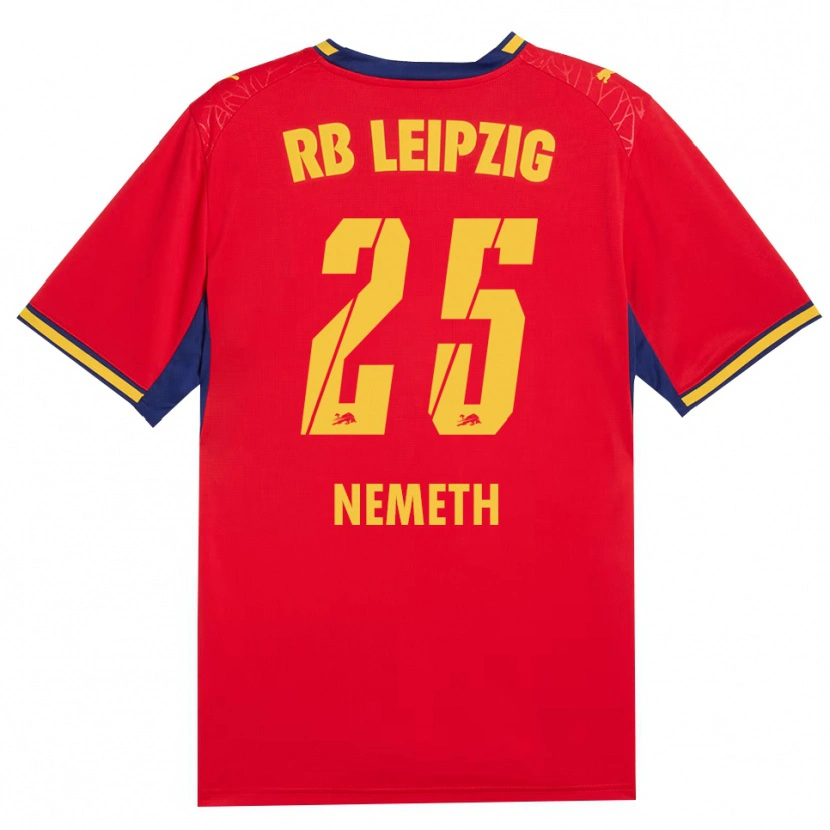 Danxen Bambino Maglia Diána Németh #25 Rosso Giallo Blu Reale Kit Gara Away 2026/27 Maglietta