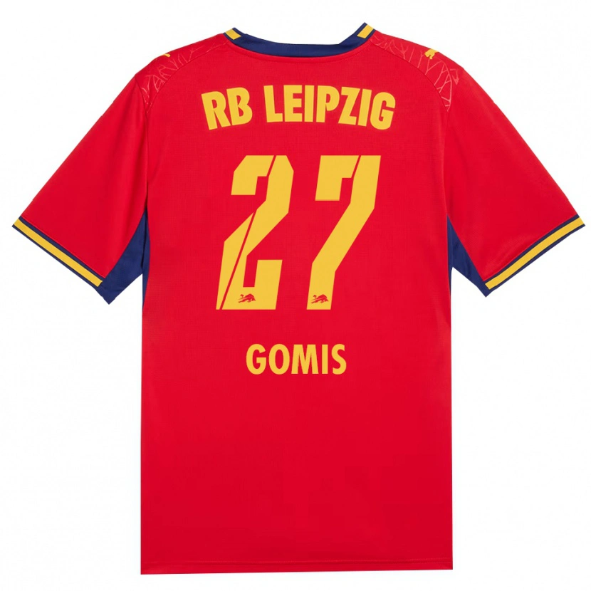Danxen Bambino Maglia Tidiam Gomis #27 Rosso Giallo Blu Reale Kit Gara Away 2026/27 Maglietta