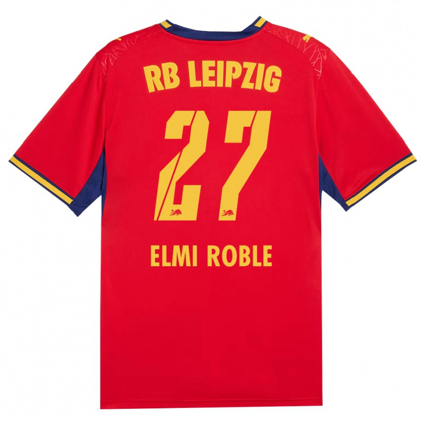 Danxen Bambino Maglia Alinur Elmi Roble #27 Rosso Giallo Blu Reale Kit Gara Away 2026/27 Maglietta