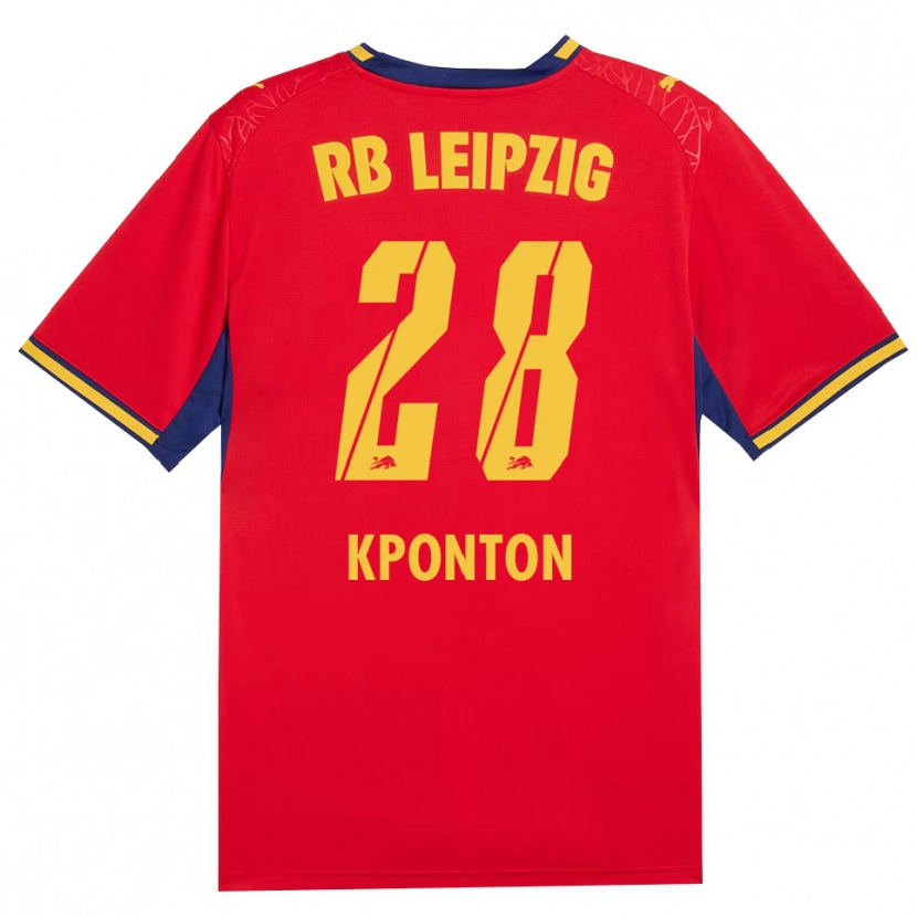 Danxen Bambino Maglia Marwan Kponton #28 Rosso Giallo Blu Reale Kit Gara Away 2026/27 Maglietta