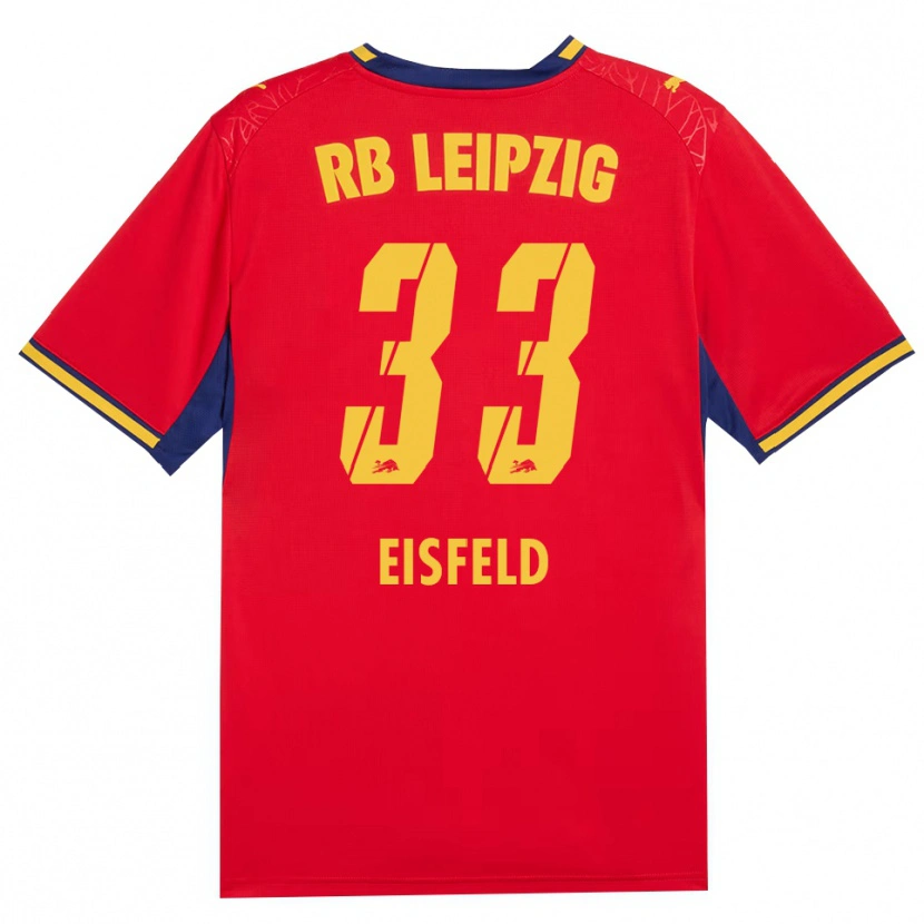 Danxen Bambino Maglia Tom Eisfeld #33 Rosso Giallo Blu Reale Kit Gara Away 2026/27 Maglietta
