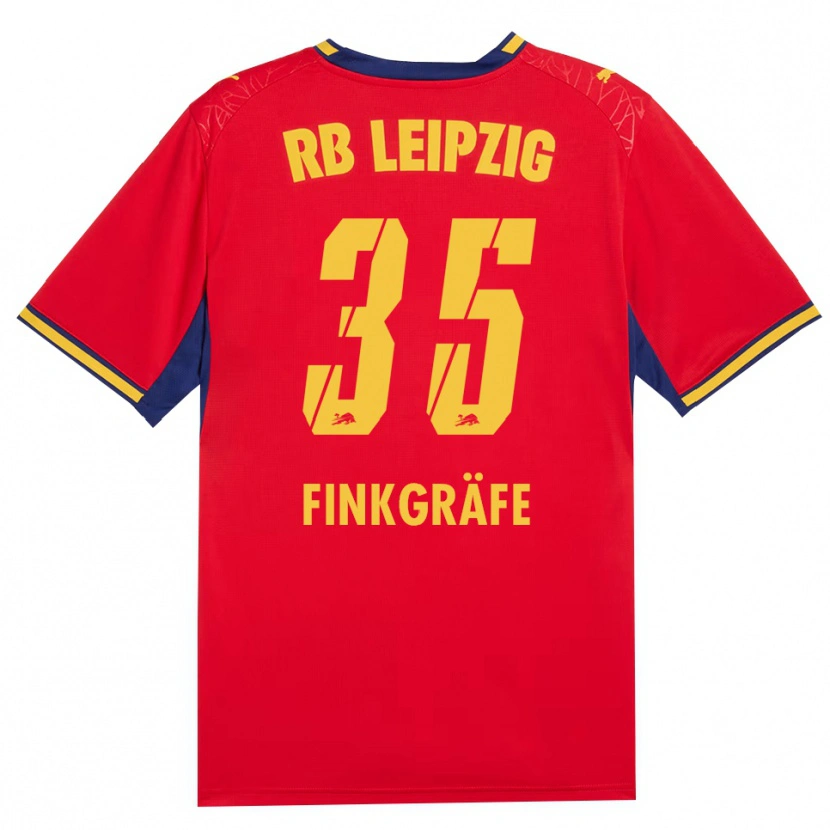 Danxen Bambino Maglia Max Finkgräfe #35 Rosso Giallo Blu Reale Kit Gara Away 2026/27 Maglietta