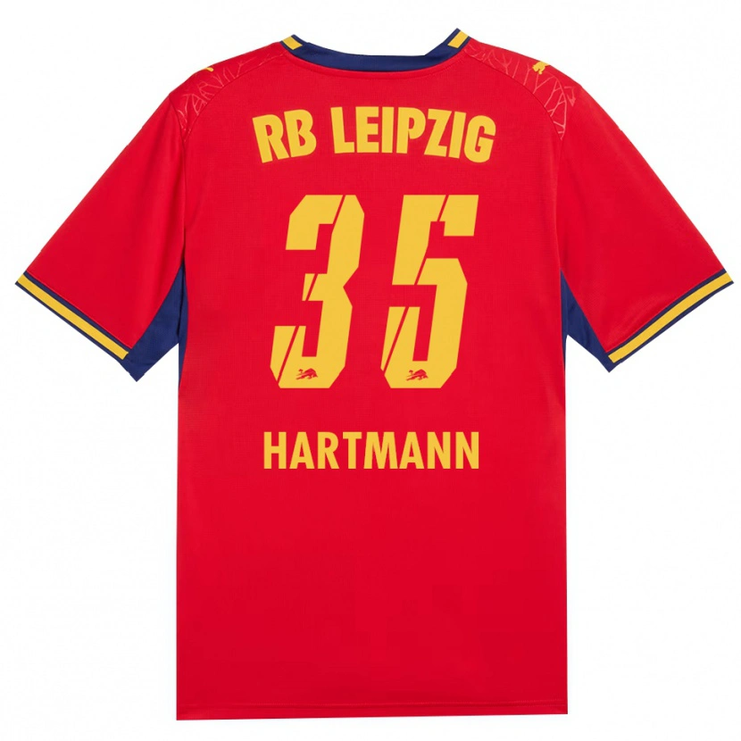 Danxen Bambino Maglia Fabrice Hartmann #35 Rosso Giallo Blu Reale Kit Gara Away 2026/27 Maglietta