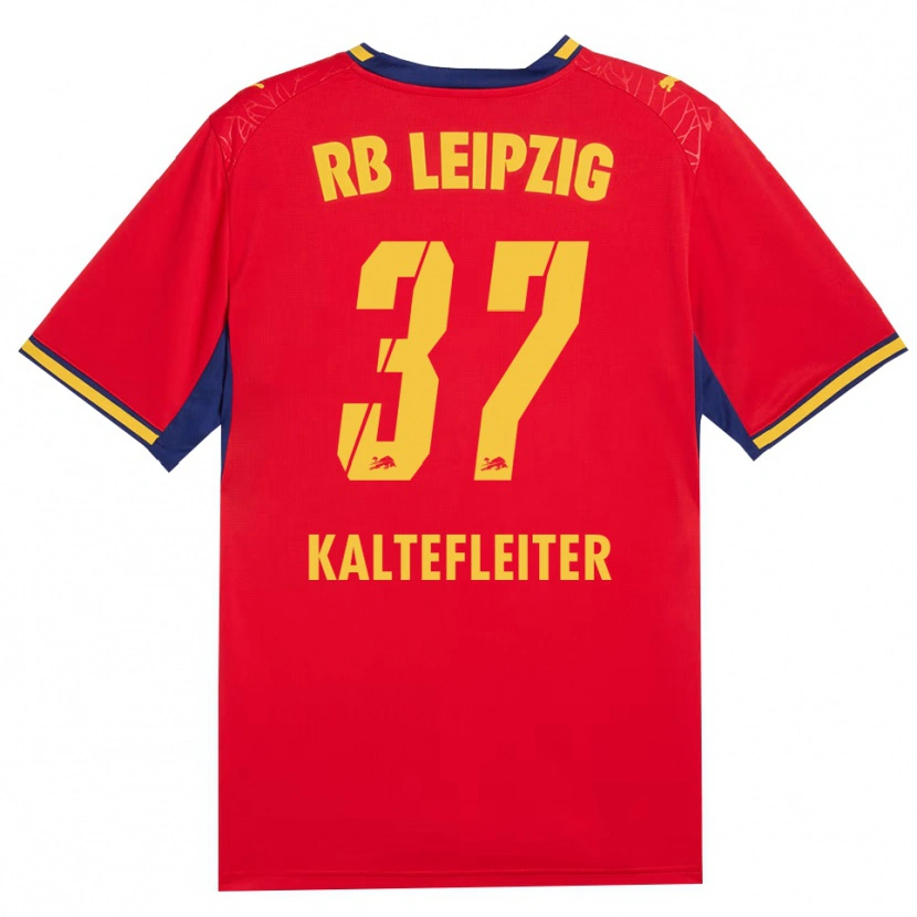 Danxen Bambino Maglia Benno Kaltefleiter #37 Rosso Giallo Blu Reale Kit Gara Away 2026/27 Maglietta