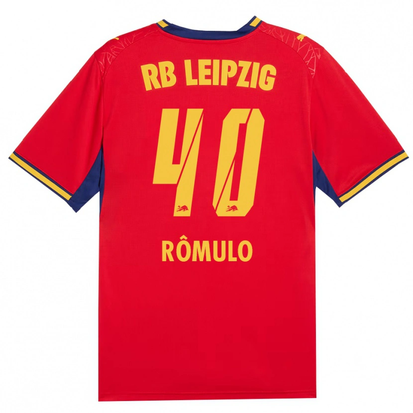 Danxen Bambino Maglia Rômulo José Cardoso Da Cruz #40 Rosso Giallo Blu Reale Kit Gara Away 2026/27 Maglietta