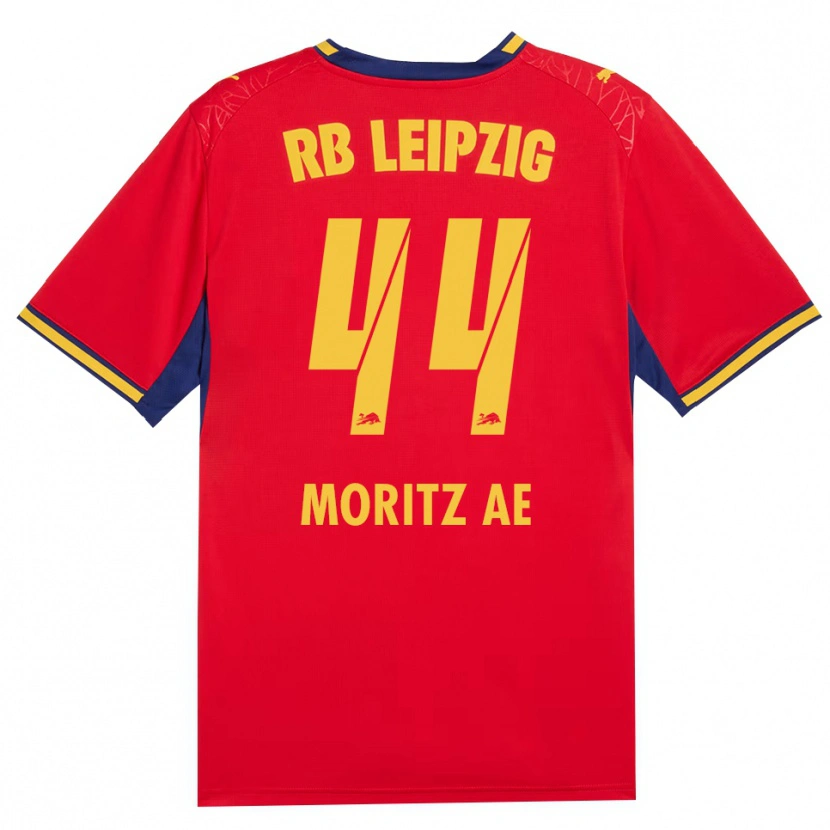 Danxen Bambino Maglia Moritz Aé #44 Rosso Giallo Blu Reale Kit Gara Away 2026/27 Maglietta