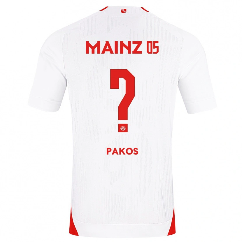 Danxen Bambino Maglia Georgios Pakos #0 Bianco Rosso Giallo Kit Gara Away 2026/27 Maglietta