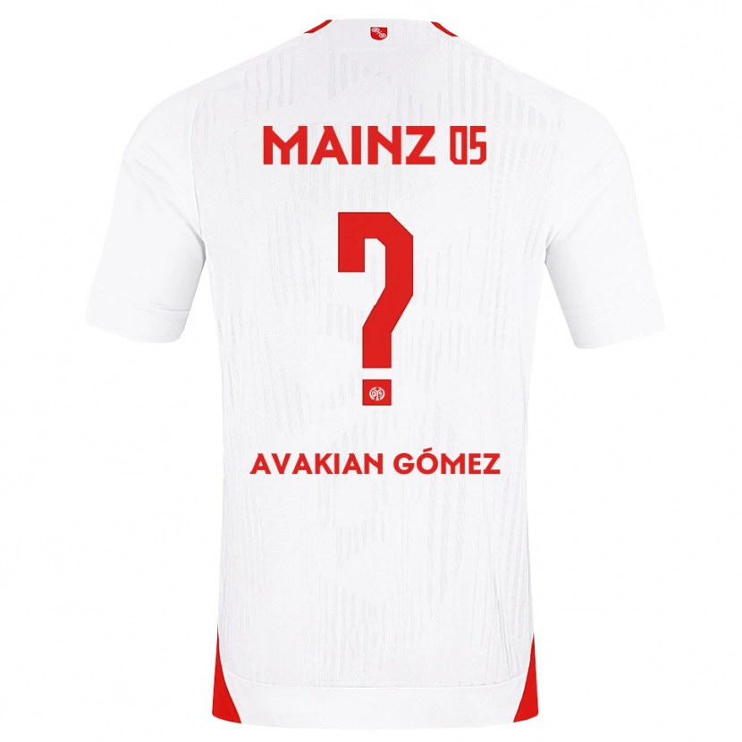 Danxen Bambino Maglia Román Avakian Gómez #0 Bianco Rosso Giallo Kit Gara Away 2026/27 Maglietta