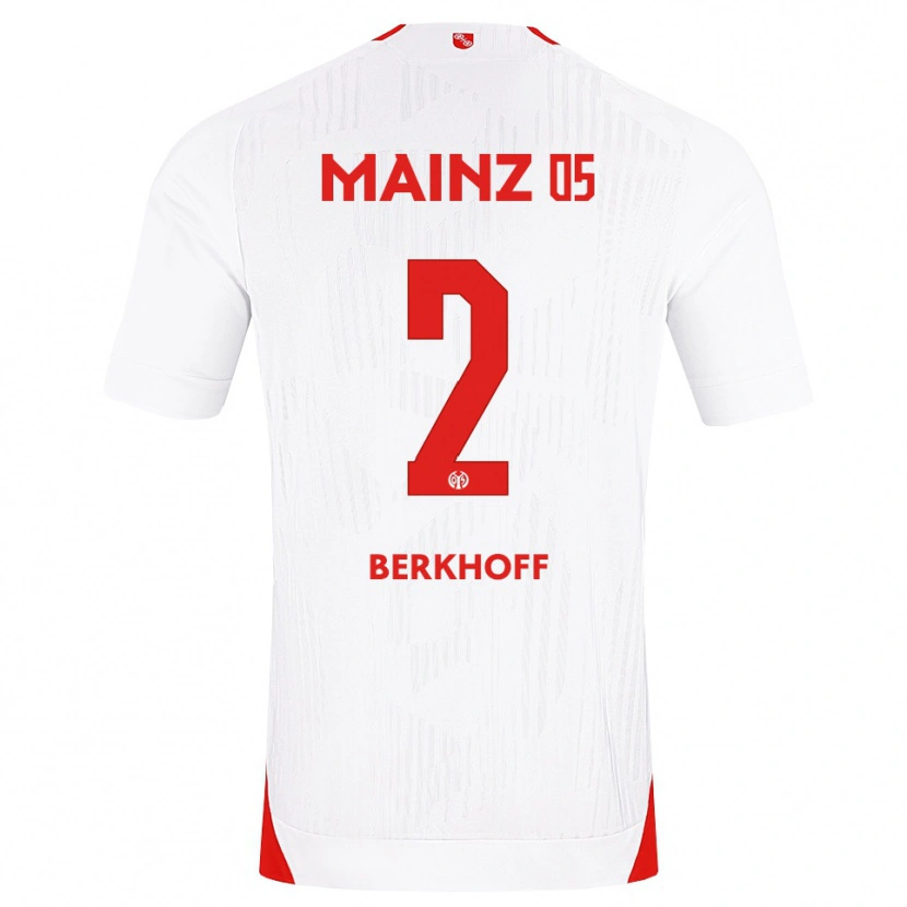 Danxen Bambino Maglia Jonas Berkhoff #2 Bianco Rosso Giallo Kit Gara Away 2026/27 Maglietta